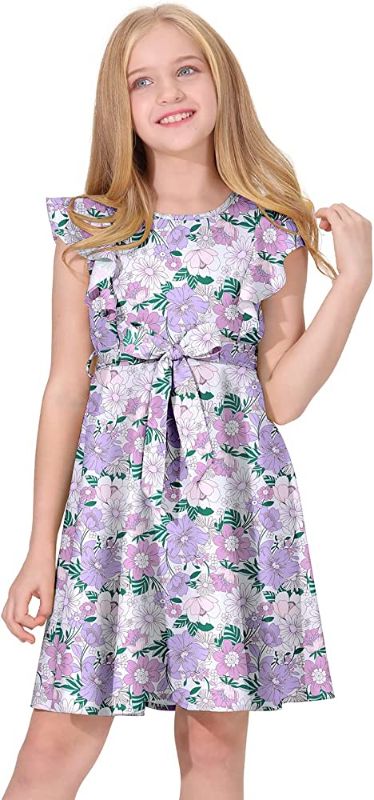 Photo 1 of MISSING BELT**quedoris purple floral dress, size 135Y