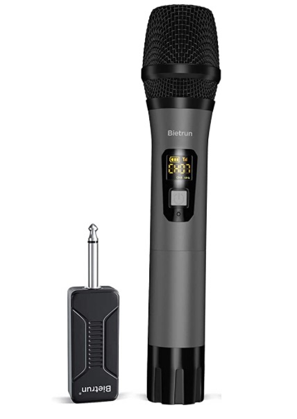 Photo 1 of Bietrun Wireless Microphone Only for Mic Input, UHF Metal Dynamic Handheld Multipurpose Mic with Rechargeable Receiver (Work 4hs), 160ft Range, for Karaoke Machine, Amplifier Speaker, Mixer, Church