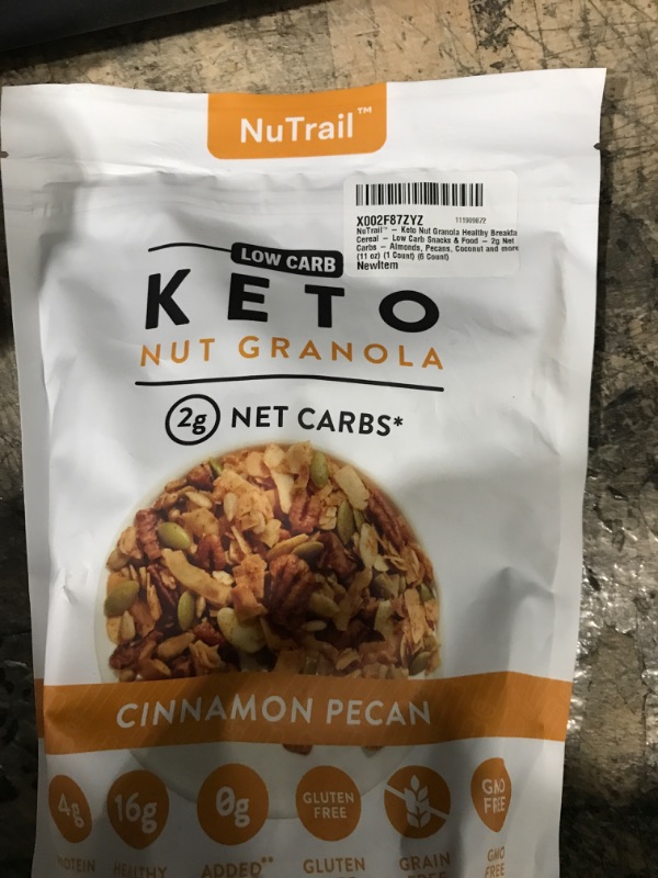 Photo 1 of 04/2024-NuTrail - Keto Nut Granola Healthy Breakfast Cereal - Low Carb Snacks & Food - 2g Net Carbs - Almonds, Pecans, Coconut and more (11 oz)  (Pack of 1)