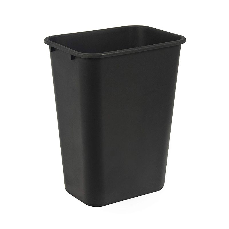 Photo 1 of AmazonCommercial 10 Gallon Commercial Office Wastebasket, Black, 1-Pack
