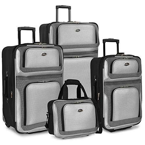 Photo 1 of U.S. Traveler New Yorker Lightweight Softside Expandable Travel Rolling Luggage Set, Gray, 4-Piece (15/21/25/29)
