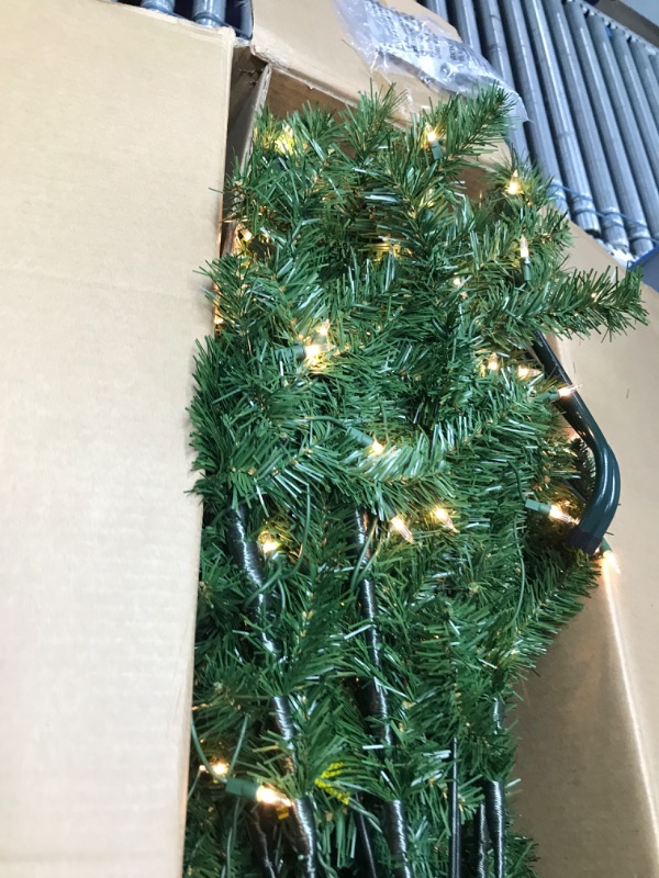 Photo 3 of National Tree Company Pre-Lit Artificial Full Christmas Tree, Green, North Valley Spruce, White Lights, Includes Stand, 6.5 Feet 6.5 ft