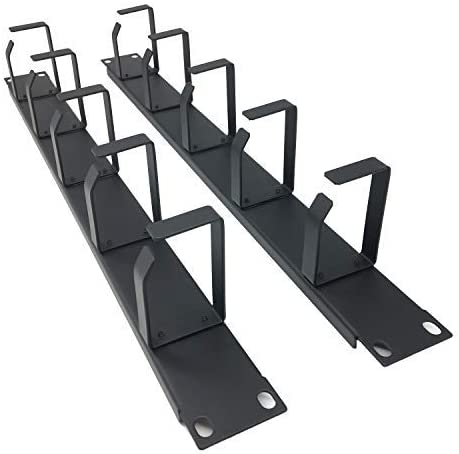 Photo 1 of QiaoYoubang (2 Pack) 1U 5 D-Ring Cable Manager - 19 Inch Horizontal Rack Mount Metal Server Rack Wire Management