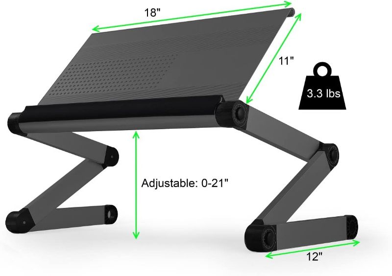 Photo 1 of Ergonomic Reading Stand Book Holder for Reading in bed couch adjustable height angle tilt tilting portable textbook big heavy books tablet ipad document laptop computer lap desk aluminum black