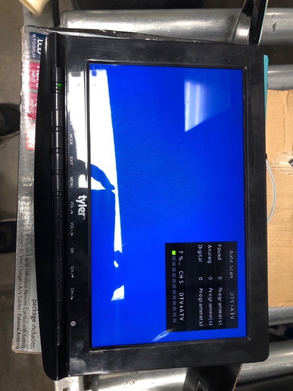 Photo 1 of Tyler TTV706 10” Portable Widescreen 1080P LCD TV with Detachable Antennas, HDMI, USB, RCA, FM Radio, Built in Digital Tuner, AV Inputs, AC/DC, (3) Antennas, and Remote Control