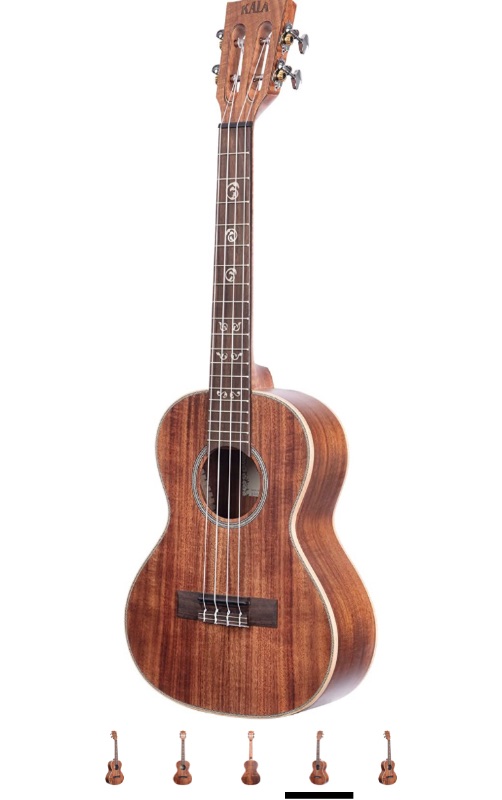 Photo 1 of *CRACKED* Kala Brand Music Co. All Solid Acacia, 4-String Ukulele, Natural, Tenor (KA-SA-T)