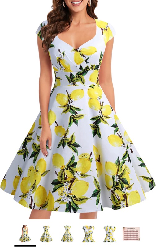 Photo 1 of Bbonlinedress Women Short 1950s Retro Vintage Cocktail Party Swing Dresses (Large)