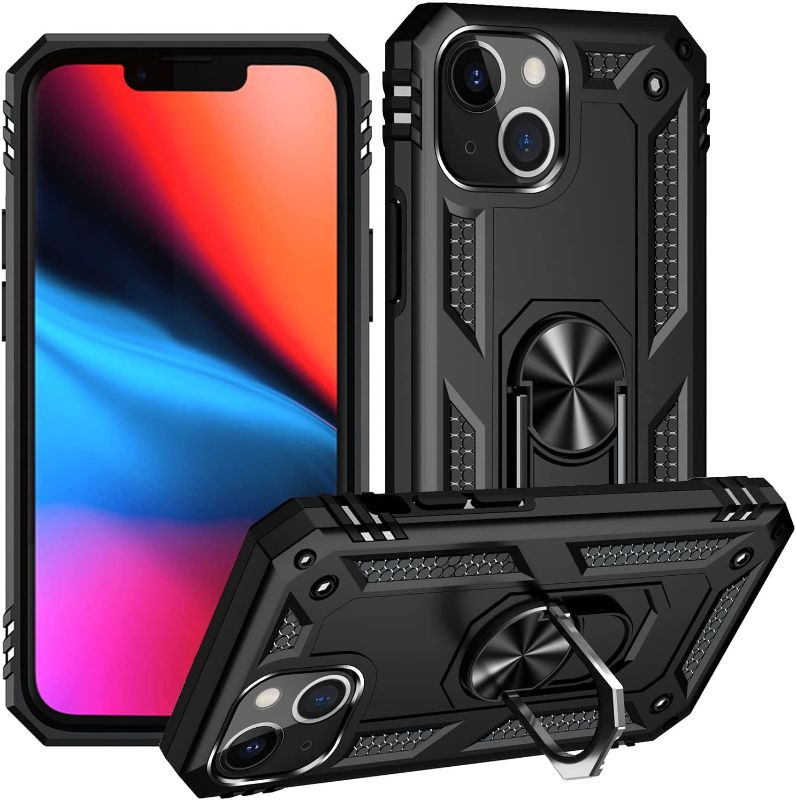 Photo 1 of ADDIT Phone Case for iPhone 13 Mini Case, Military Grade Protective iPhone 13 Mini Cases Cover with Ring Car Mount Kickstand for iPhone 13 Mini 5.4" - Black
