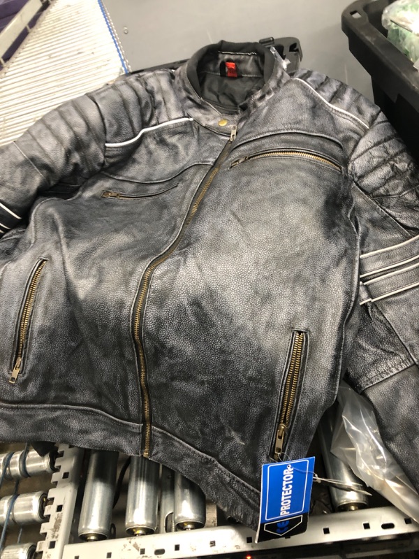 Photo 1 of Men's Distressed Brown ‘2 in 1’ Leather Jacket with Zip-Off Sleeves 2x 