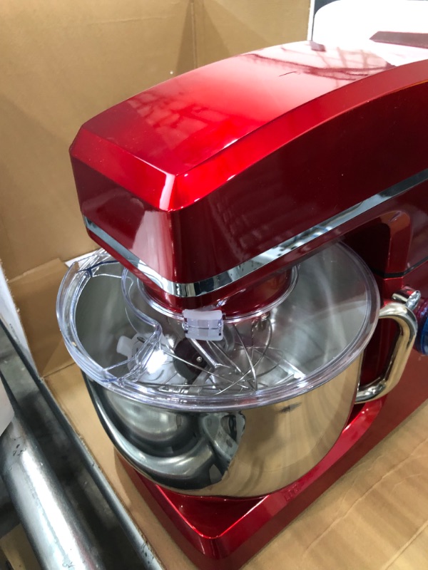 Photo 5 of Aucma Stand Mixer,6.5-QT 660W 6-Speed Tilt-Head Food Mixer, Kitchen Electric Mixer with Dough Hook, Wire Whip & Beater 2 Layer Red Painting (6.5QT, Red)
