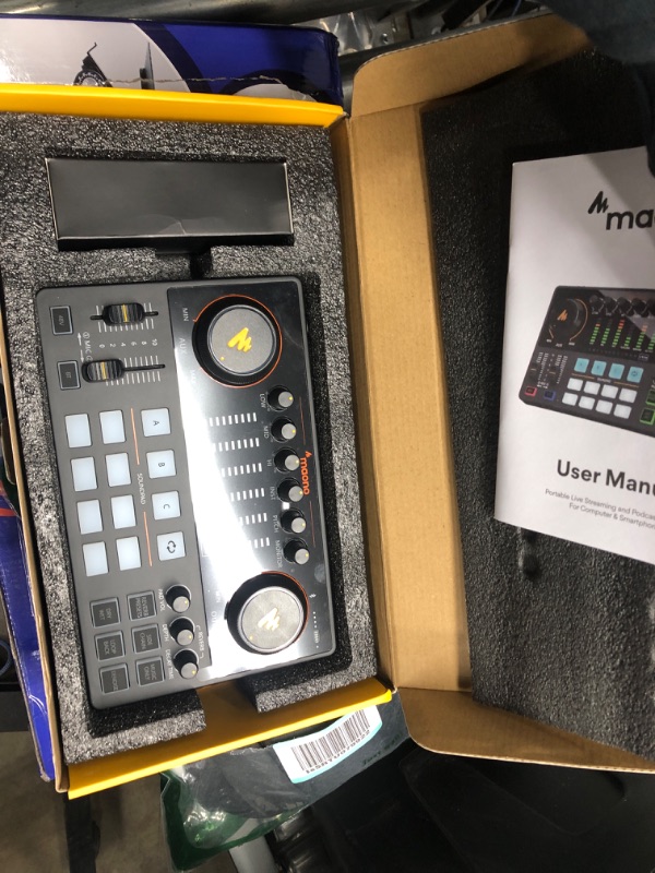 Photo 2 of Audio Interface-Podcast Equipment-MAONO-MaonoCaster-All in One - Portable Podcast production Studio with premium mic preamp for Podcast Recording, Streaming, Youtube, DJ, PC, Smartphone (AME2)