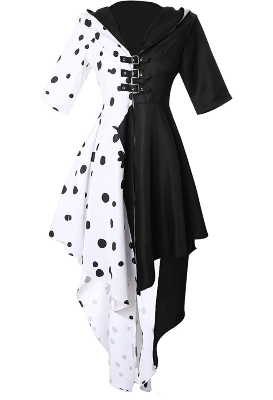 Photo 1 of Size large Drofe Cruella Devil Costume Women Dress Cosplay Outfit for Hallowee