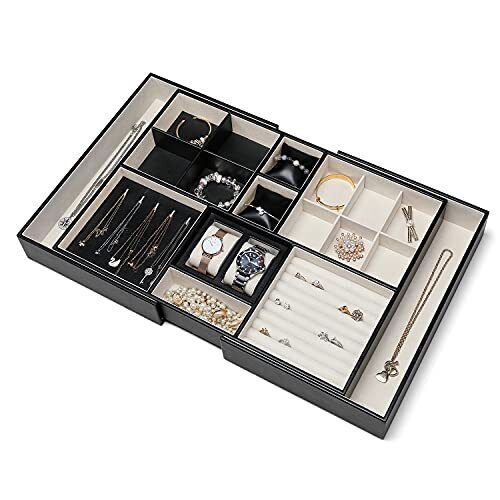 Photo 1 of Vlando Retractable Jewelry Tray for Necklaces Watches Rings Earrings Flexible...