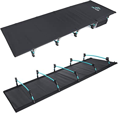 Photo 1 of *** Manufacture Defect *** FE Active Folding Camping Cot - Lightweight, Compact, Portable Outdoor Bed Comfortable Sleeping Cots for Adults & Kids. Fits Single Air Mattress Pad. Camping, Travel, RV | Designed in California, USA
