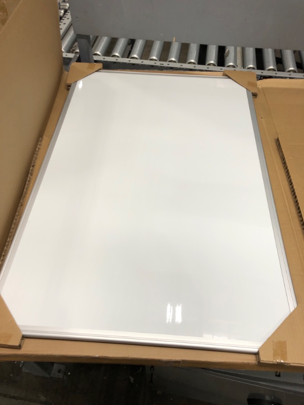 Photo 1 of Amazon Basics Magnetic Dry Erase White Board, 36 x 24-Inch Whiteboard - Silver Aluminum Frame
