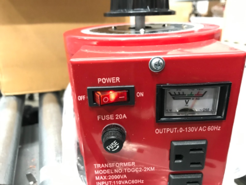 Photo 1 of tonchean 2000VA Auto Transformer Variable Voltage Transformer Variac Variable Transformer 20Amp Auto AC Variable Voltage Converter 110V Input to 0-130V AC Output for Industries Equipment Appliances