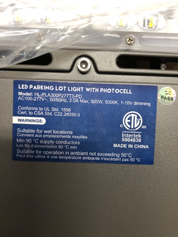 Photo 3 of *** UNABLE TO TEST *** AKK 300W LED Parking Lot Lighting with Adjustable Arm Mount, 42000LM (140LM/W) LED Parking Lot Lights, 5000K Street Light Dusk to Dawn Photocell, Waterproof LED Shoebox Light for Roadway, ETL Listed 300W-Adjustable Arm Mount