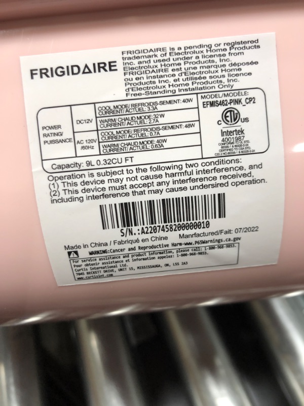 Photo 2 of *Tested* FRIGIDAIRE EFMIS462-PINK 12 Can Retro Mini Portable Personal Fridge/Cooler for Home, Office or Dorm, Pink PINK Cooler