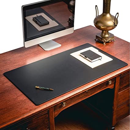 Photo 1 of Dacasso Classic Leatherette Mat Desk pad, 38 x 24, Black
