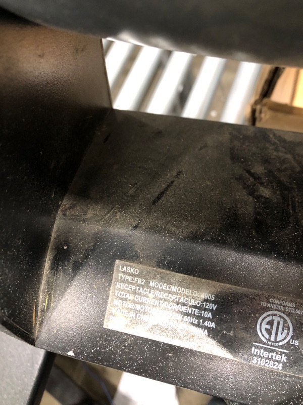 Photo 6 of ***TESTED WORKING, COSMETIC DAMAGE ONLY*** Lasko High Velocity Pro-Performance Pivoting Utility Fan for Cooling, Ventilating, Exhausting and Drying at Home, Job Site and Work Shop, Black Grey U15617