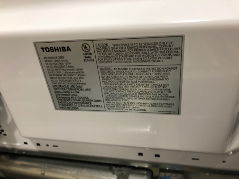 Photo 7 of (READ DESCRIPTION) toshiba em925a5a-bs microwave oven with sound on/off eco mode and led lighting, 0.9 cu.ft, black stainless