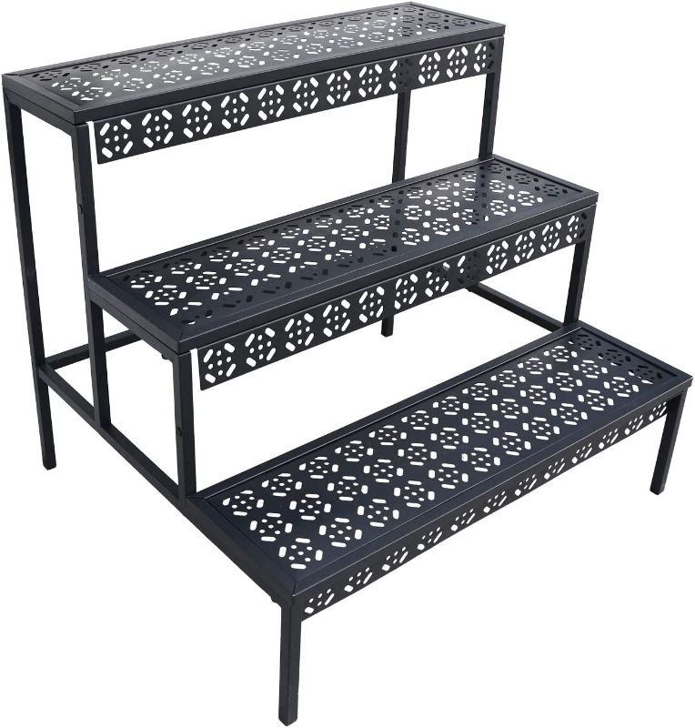 Photo 1 of 2 tier rectanglar step metal plant stand 