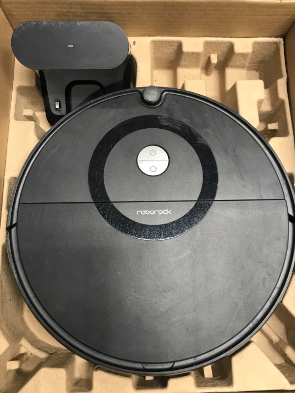 Photo 5 of *Powers On/Used-See Photos* 
roborock E5 Mop Robot Vacuum and Mop, Self-Charging Robotic Vacuum Cleaner, E5Mop Black