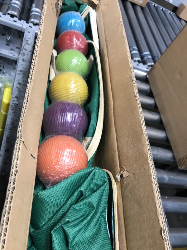 Photo 2 of ApudArmis Six Player Croquet Set with Premiun Rubber Wooden Mallets 28In,Colored Ball,Wickets,Stakes - Lawn Backyard Game Set for Adults/Teenagers/Family (Large Carry Bag Including)