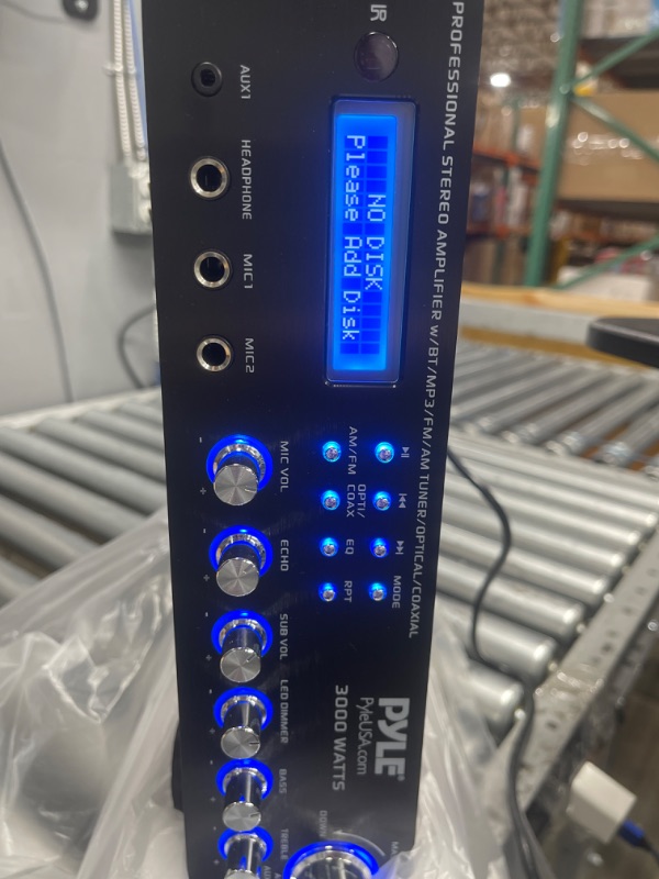 Photo 1 of Pyle PWMA4004BT Powerful 3000 Watt 4 Channel Bluetooth Hybrid Amplifier Receiver with 2 Battery Powered Handheld Microphones and Remote Control