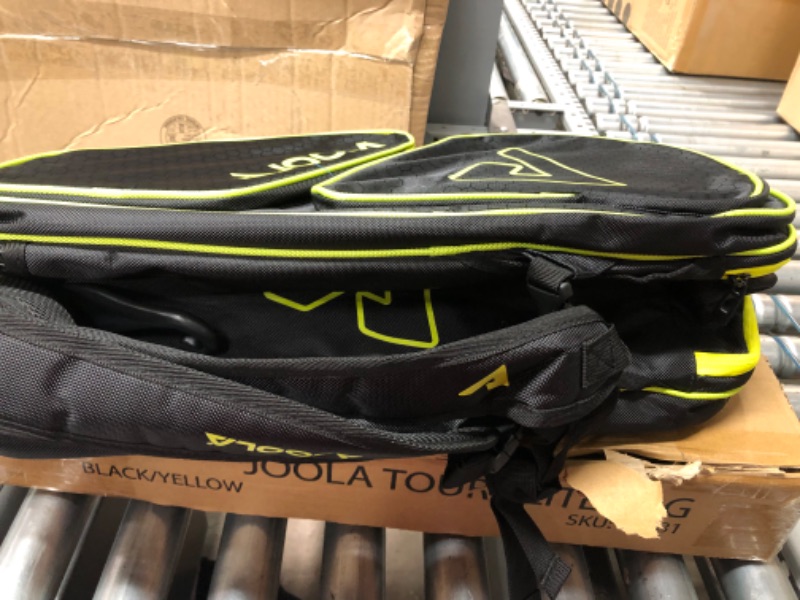 Photo 3 of JOOLA Tour Elite Pickleball Bag – Backpack & Duffle Bag for Paddles & Pickleball Accessories – Thermal Insulated Pockets Hold 4+ Paddles - With Fence One Size Black/Yellow