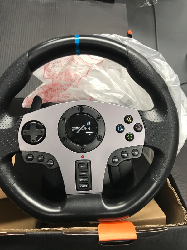 Photo 4 of PXN PC Steering Wheel V9 270/900°PS4 Steering Wheel Dual-Motor Feedback Driving with Pedals and Shifter game racing wheel for Xbox one/Xbox Series X/S PS3/PS4/N-Switch/PC