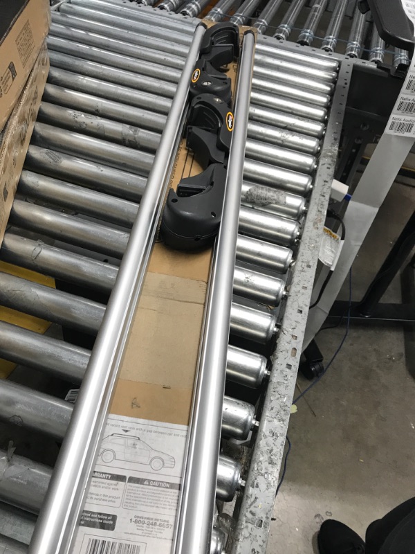 Photo 1 of CargoLoc 2-Piece 52" Aluminum Roof Top Cross Bar Set – Fits Maximum 46”, Silver & Rightline Gear Moki Door Step, Extra Long - Supports Both Feet, As Seen on Shark Tank 2 pc 46" Cross Bars Set + Door Step