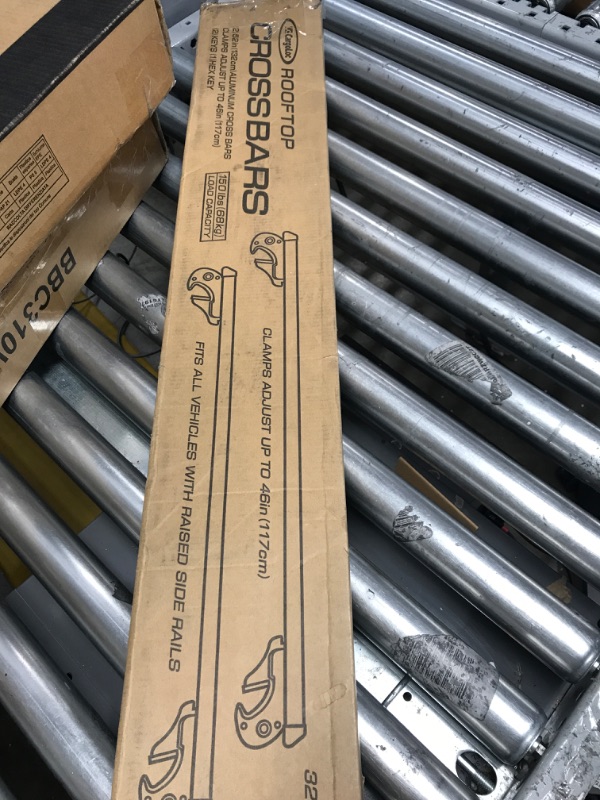 Photo 1 of CargoLoc 2-Piece 52" Aluminum Roof Top Cross Bar Set – Fits Maximum 46”, Silver & Rightline Gear Moki Door Step, Extra Long - Supports Both Feet, As Seen on Shark Tank 2 pc 46" Cross Bars Set + Door Step