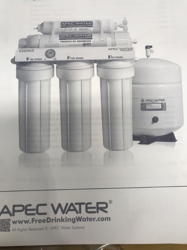 Photo 4 of APEC Water Systems ROES-50 Essence Series Top Tier 5-Stage Certified Ultra Safe Reverse Osmosis Drinking Water Filter System , White
