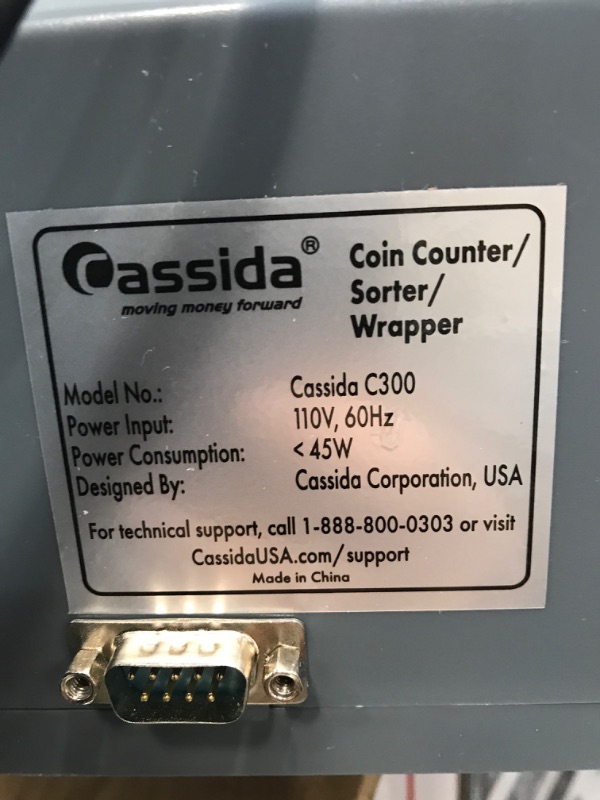 Photo 3 of Cassida C300 Professional USD Coin Counter, Sorter and Wrapper/Roller | 35% Faster Wrapping Coins with Quickload Technology | 300 Coins/Minute | Printing-Compatible | Includes 5 Wrapper Sets