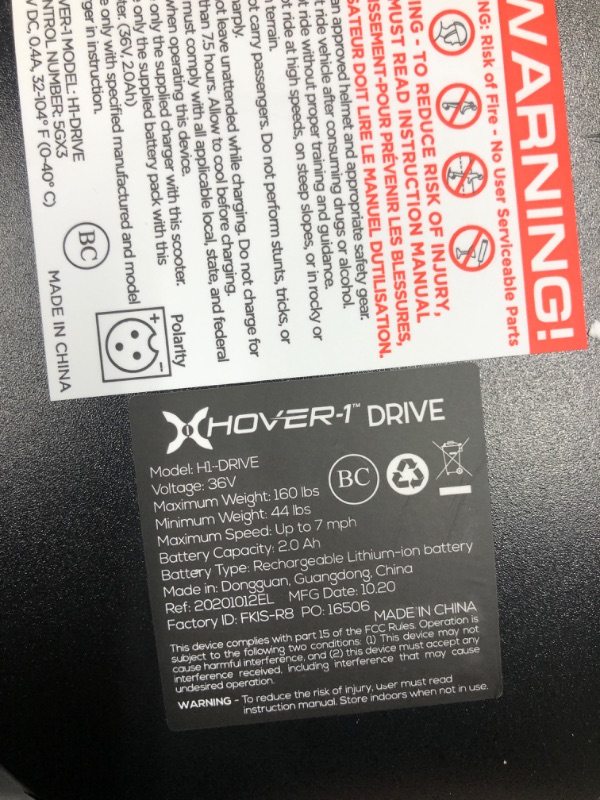 Photo 2 of ***TESTED WORKING; OPEN LIKE NEW*** Hover-1 Drive Electric Hoverboard | 7MPH Top Speed, 3 Mile Range, Long Lasting Lithium-Ion Battery, 6HR Full-Charge, Path Illuminating LED Lights Black