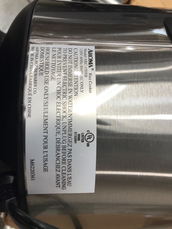 Photo 5 of Aroma Housewares 20 Cup Cooked (10 cup uncooked) Digital Rice Cooker, Slow Cooker, Food Steamer, SS Exterior (ARC-150SB),Black Basic