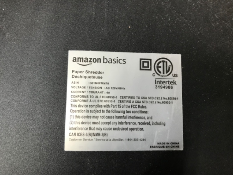 Photo 2 of Amazon Basics 15-Sheet Cross-Cut Paper, CD Credit Card Office Shredder 15 Sheet - original model Shredder