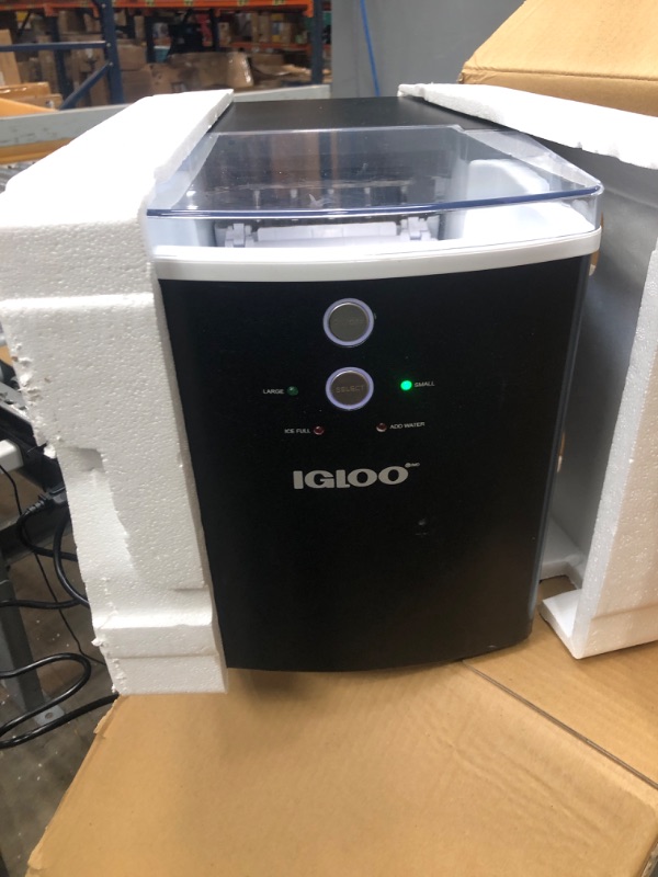 Photo 2 of Igloo IGLICEB33BK 33-Pound Automatic Portable Countertop Ice Maker Machine Black
