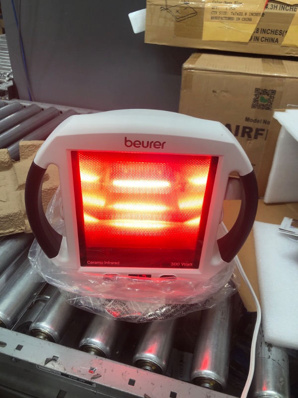 Photo 2 of ***TESTED WORKING*** Beurer IL50 Infrared Heat Lamp, Red Light Heat Device (Portable), for Muscle Pain and Pain Relief, for Cold Relief, Improves Blood Circulation, 300W, Safety-Features