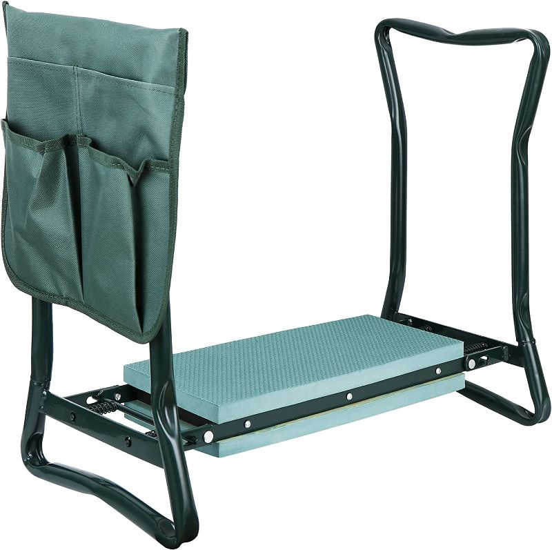 Photo 1 of  Garden Kneeler Seat Multiuse Portable Garden Bench Garden Stools Foldable Stool with Tool Bag Pouch EVA Foam Pad