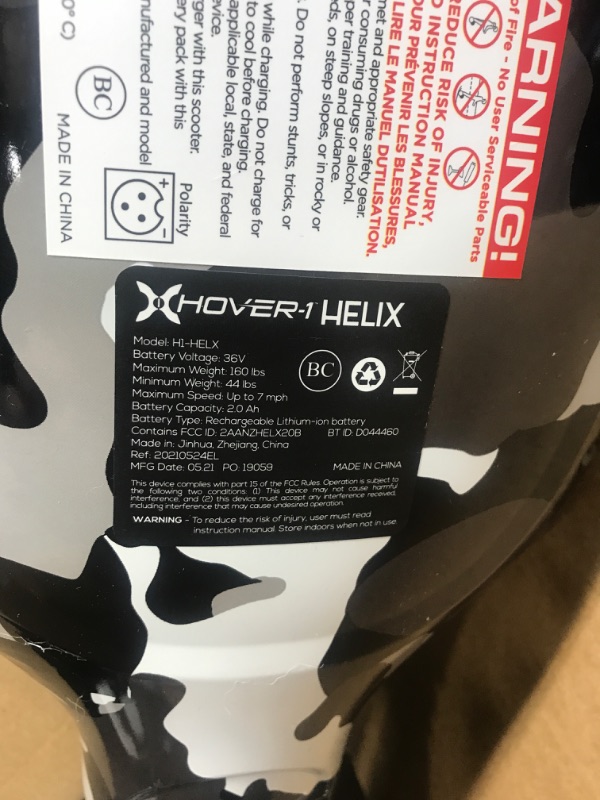 Photo 1 of *** POWERS ON *** Hover-1 Helix Electric Hoverboard | 7MPH Top Speed, 4 Mile Range, 6HR Full-Charge, Built-in Bluetooth Speaker, Rider Modes: Beginner to Expert Hoverboard Camo