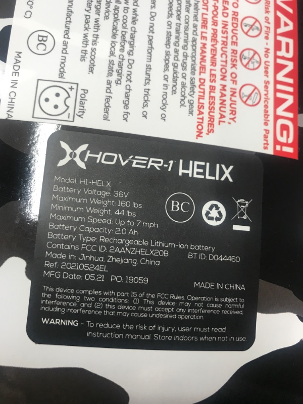 Photo 3 of *** P0OWERS ON *** Hover-1 Helix Electric Hoverboard | 7MPH Top Speed, 4 Mile Range, 6HR Full-Charge, Built-in Bluetooth Speaker, Rider Modes: Beginner to Expert Hoverboard Camo