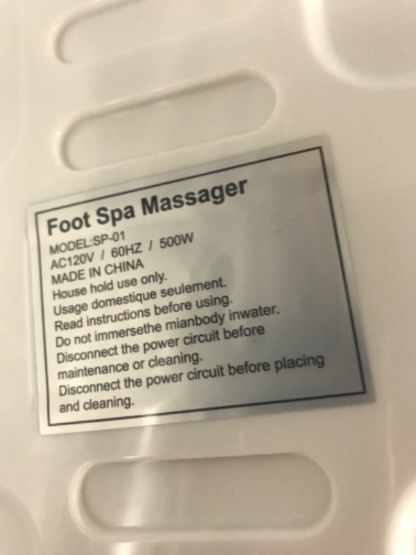 Photo 3 of *** POWERS ON ** Foot Spa Bath Massager with Heat, Epsom Salt,Bubbles, Vibration and Red Light,8 Massage Roller Pedicure Foot Spa Tub for Stress Relief,Foot Soaker with Acupressure Massage Points&Temperature Control