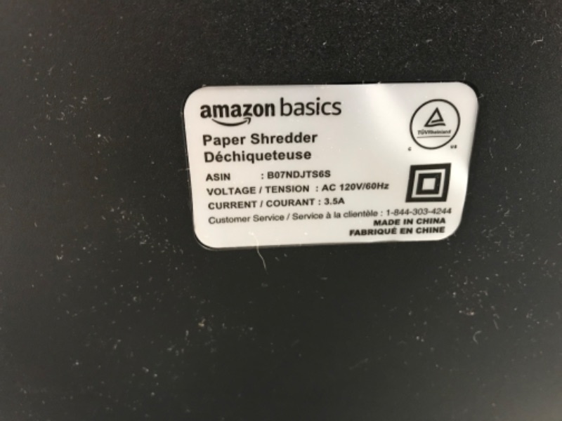 Photo 5 of Amazon Basics 8-Sheet High-Security Micro-Cut Shredder with Pullout Basket 8 Sheet Shredder