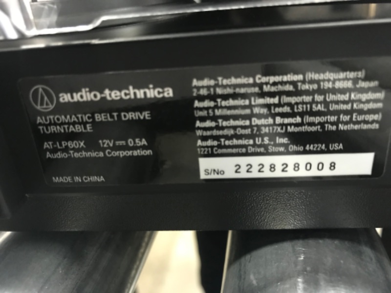 Photo 2 of Audio-Technica AT-LP60X-BK Fully Automatic Belt-Drive Stereo Turntable, Black, Hi-Fi, 2 Speed, Dust Cover, Anti-Resonance, Die-Cast Aluminum Platter