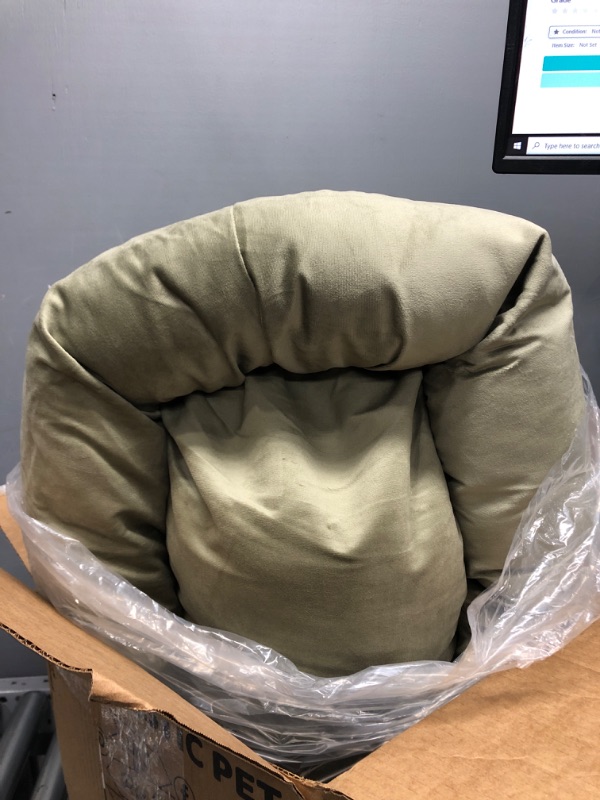 Photo 2 of 32" Sage Suede Bagel Dog Bed By Majestic Pet Products Sage 32 in