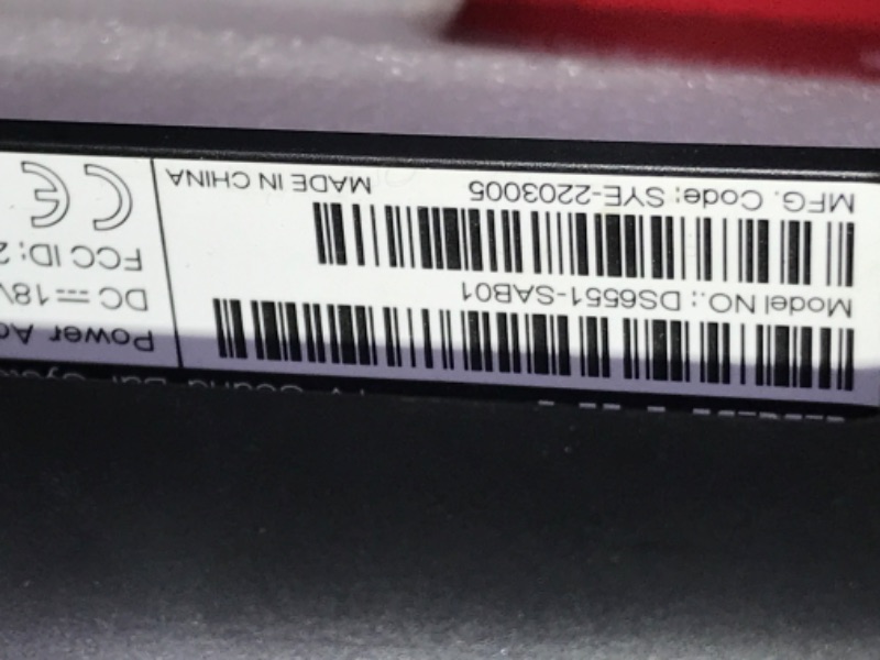 Photo 3 of **Missing parts, minor damage & unable to test** VIZIO V-Series 5.1 Home Theater Sound Bar with Dolby Audio, Bluetooth, Wireless Subwoofer, Voice Assistant Compatible, Includes Remote Control - V51x-J6 36-in Wireless Subwoofer 5.1