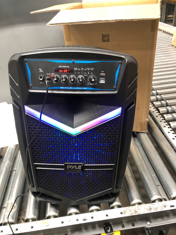 Photo 2 of Portable Bluetooth PA Speaker System - 800W Rechargeable Outdoor Bluetooth Speaker Portable PA System, Pyle PPHP1242B & Pro Includes 15ft XLR Cable to 1/4''Audio Connection, Connector, Black (PDMIC58) 12 in Speaker System + 15ft XLR Cable