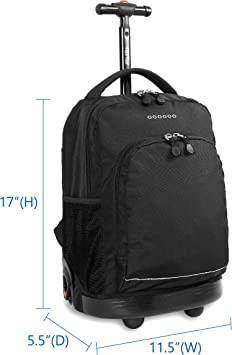 Photo 2 of  World New York Sunny Rolling Backpack for Kids and Adults, Black, One Size